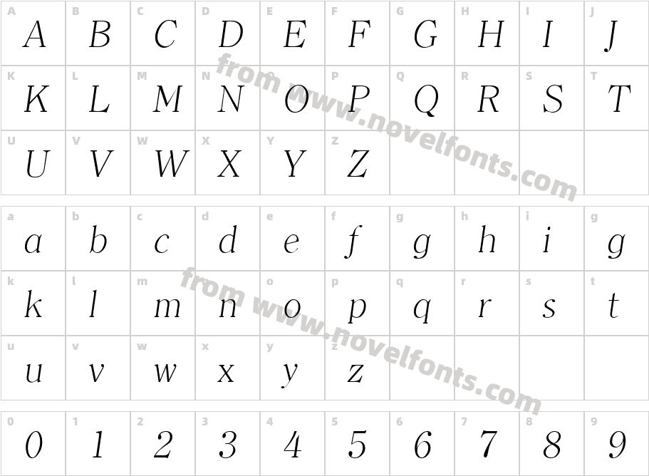 ClearlyRomanLightCharacter Map