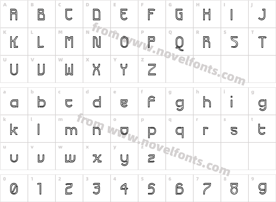 Futurex Variation Alpha HollowCharacter Map