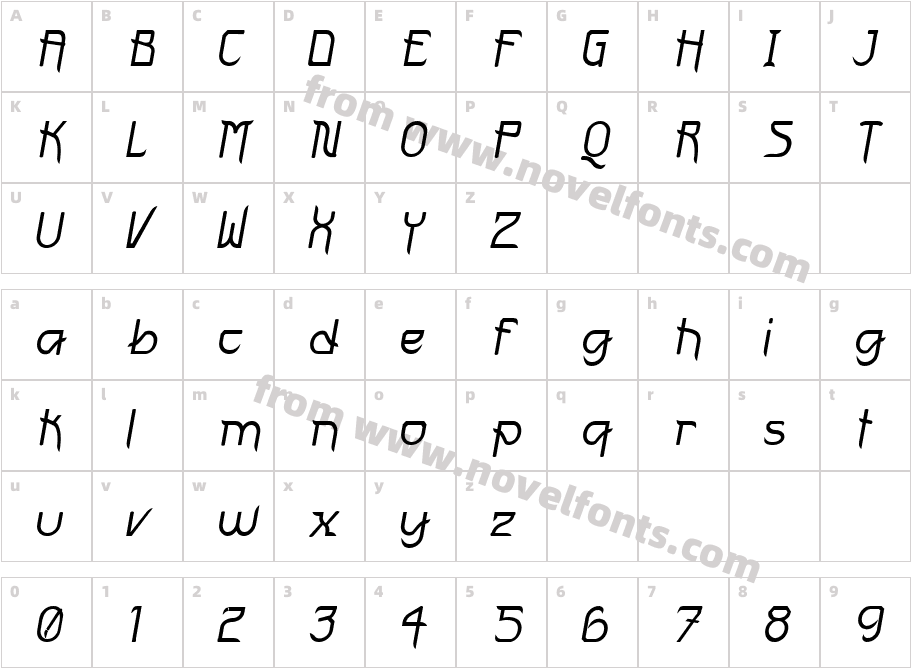 FuturexVariationSwishObliqueCharacter Map