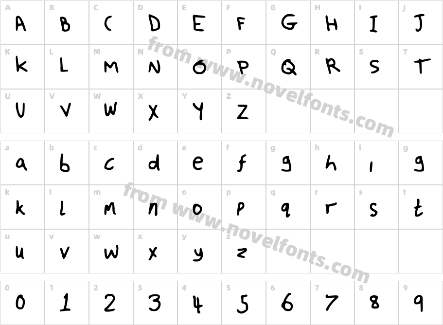 Fuzzy_FontCharacter Map