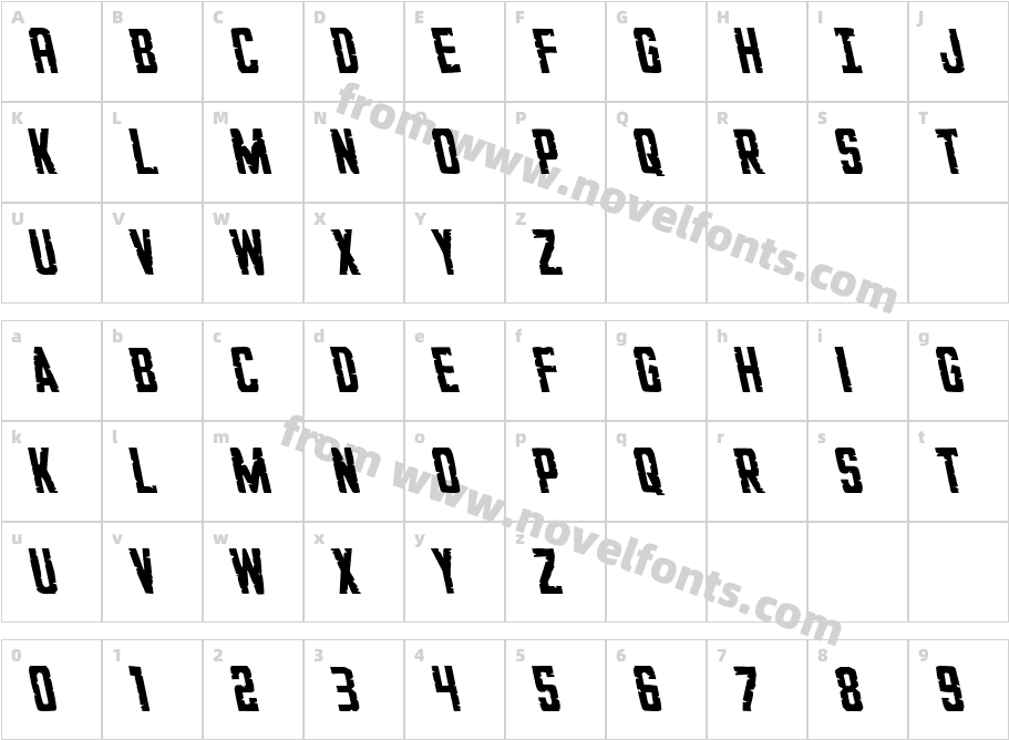 G.I. Incognito LeftalicCharacter Map