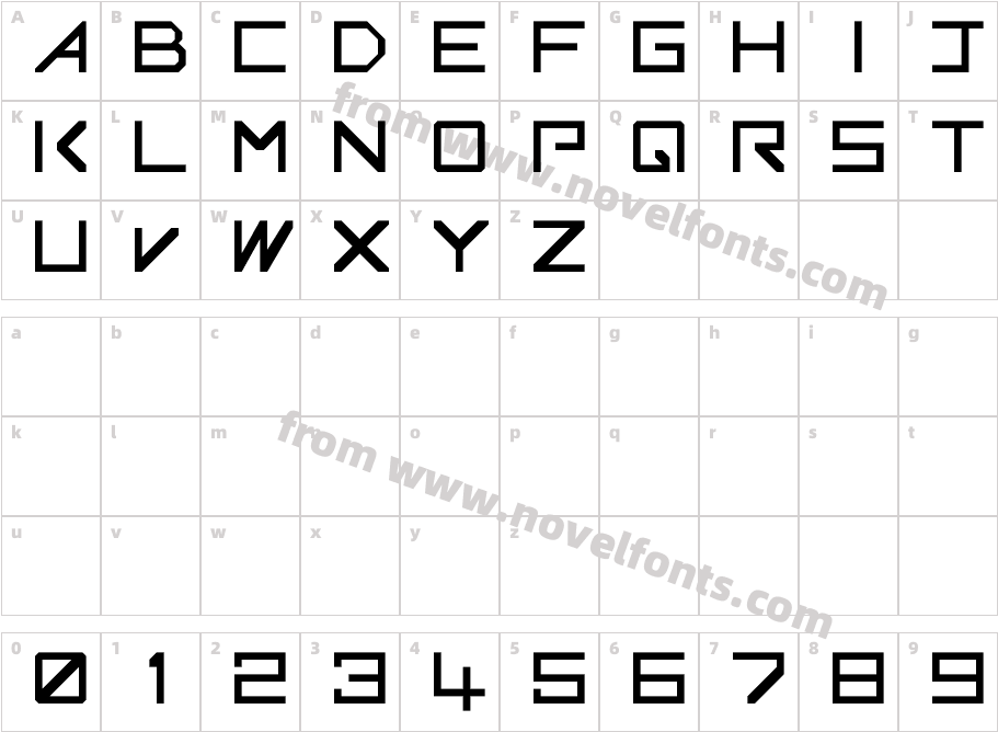 G7 Gradius2(1 byte font)Character Map