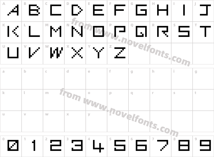 G7Gradius1(1 byte font)Character Map