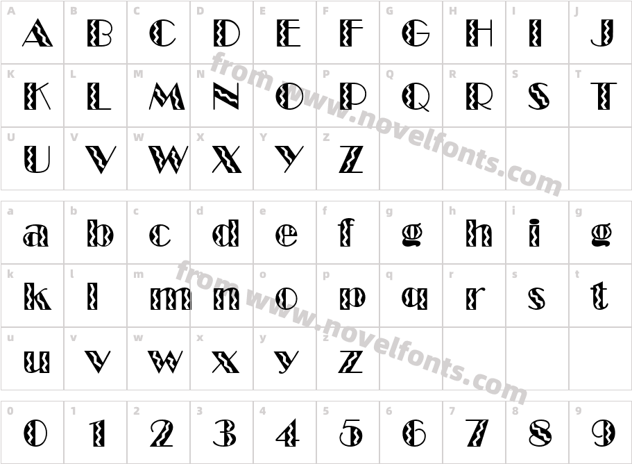 GE Fiesta MarqueeCharacter Map