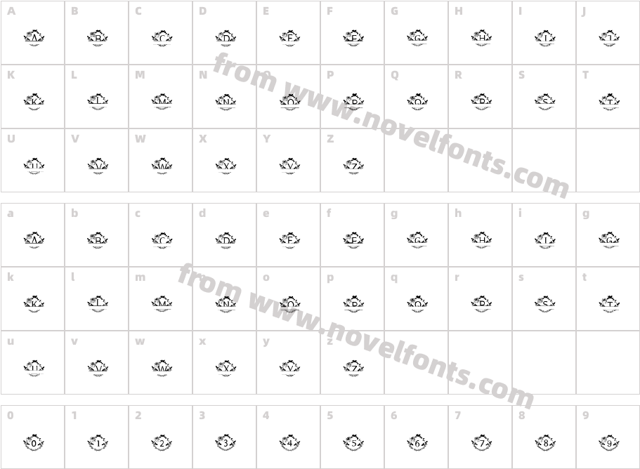 GELICIA MONOGRAMCharacter Map