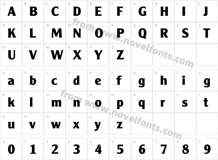 Cleaxg-BoldCharacter Map