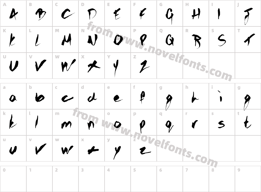 GOTHIC SCRIBBLECharacter Map