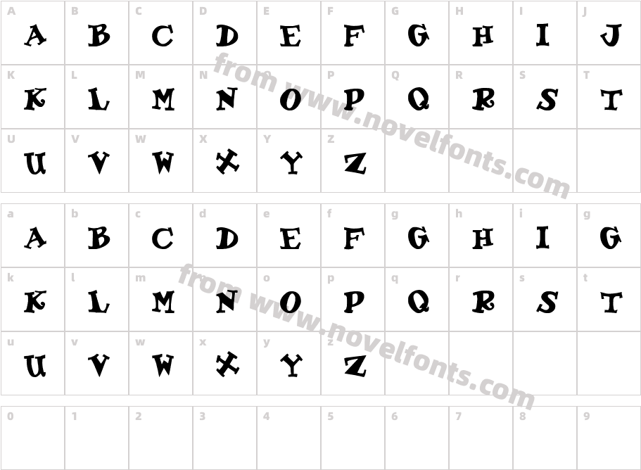 GadzooxBoldCharacter Map