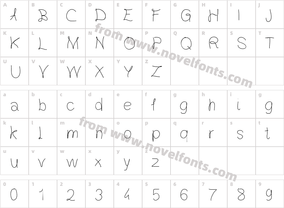 Gaelle203FontCharacter Map