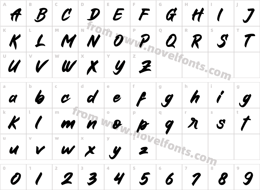 Galaxion ItalicCharacter Map