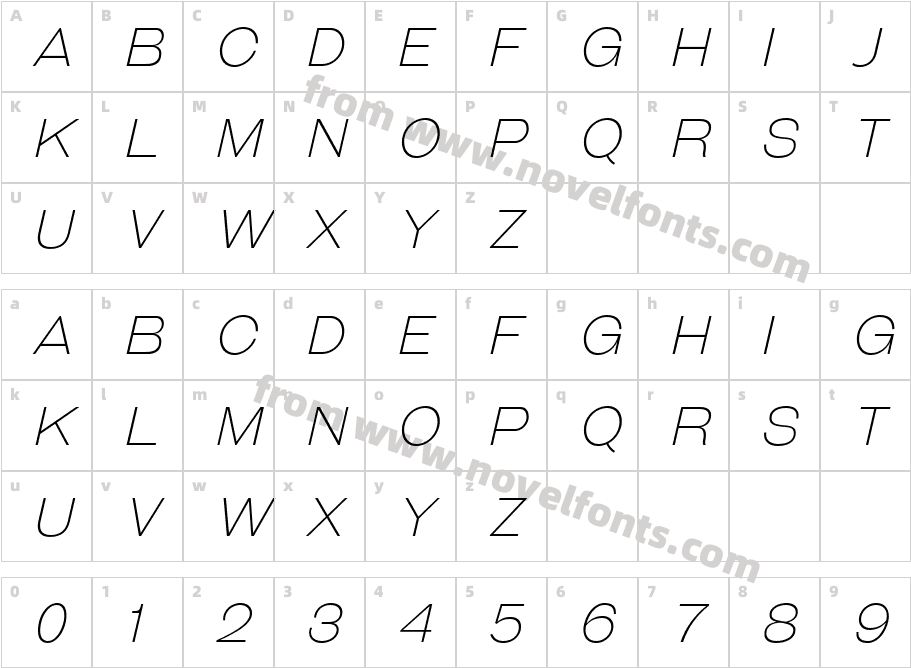 GalderglynnTitlingEl-ItalicCharacter Map