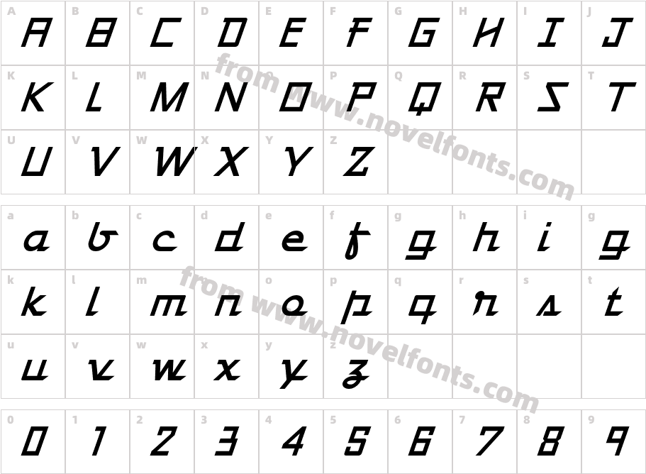 Galiver Sans Obliques ItalicCharacter Map