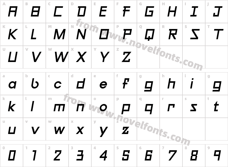 Galiver Sans ObliquesCharacter Map