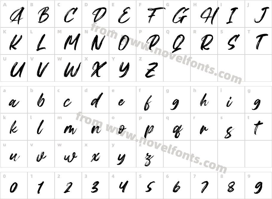 Gallendo ItalicCharacter Map