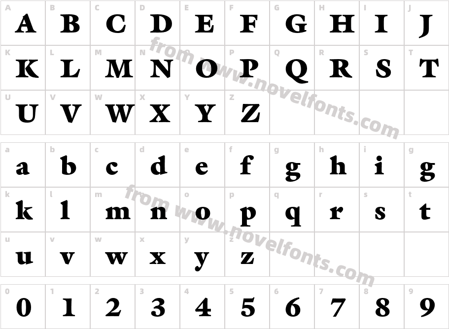 Galliard-UltraCharacter Map