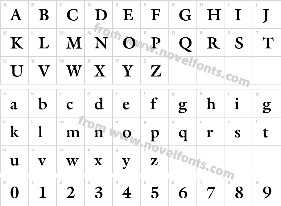 GalliardEF-BoldCharacter Map