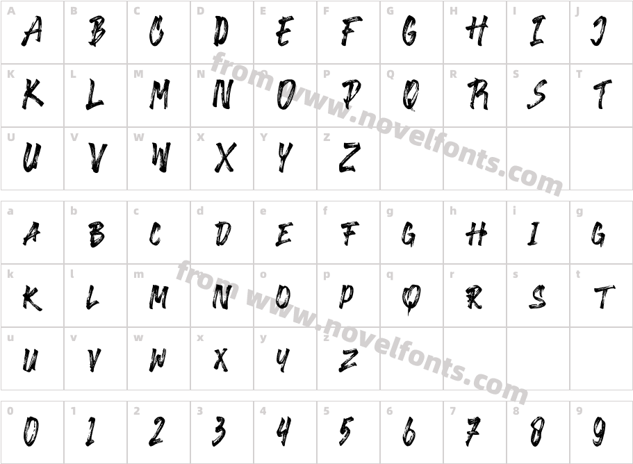 Galvanis RegularCharacter Map