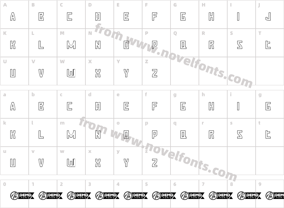 Gameking Demo OutlineCharacter Map