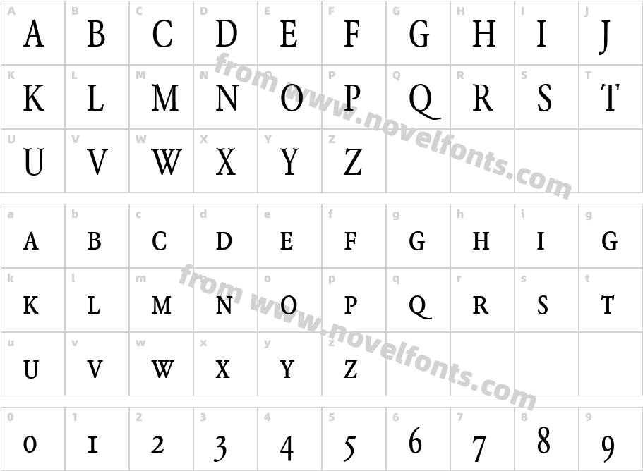 Garamond BE Condensed Small Caps & Oldstyle FiguresCharacter Map