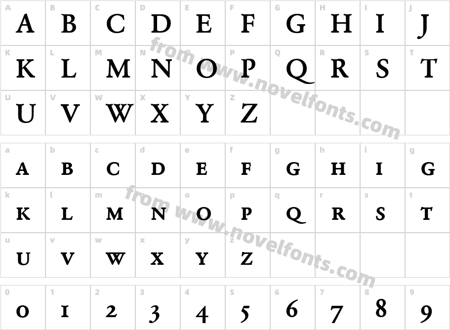 Garamond BE Medium Small Caps & Oldstyle FiguresCharacter Map