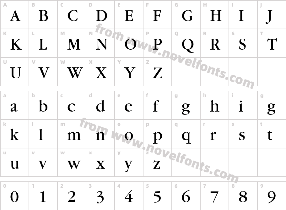 Garamond-BookCharacter Map