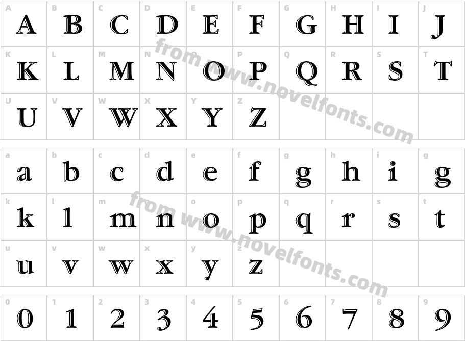 Garamond-HandtooledBoldCharacter Map