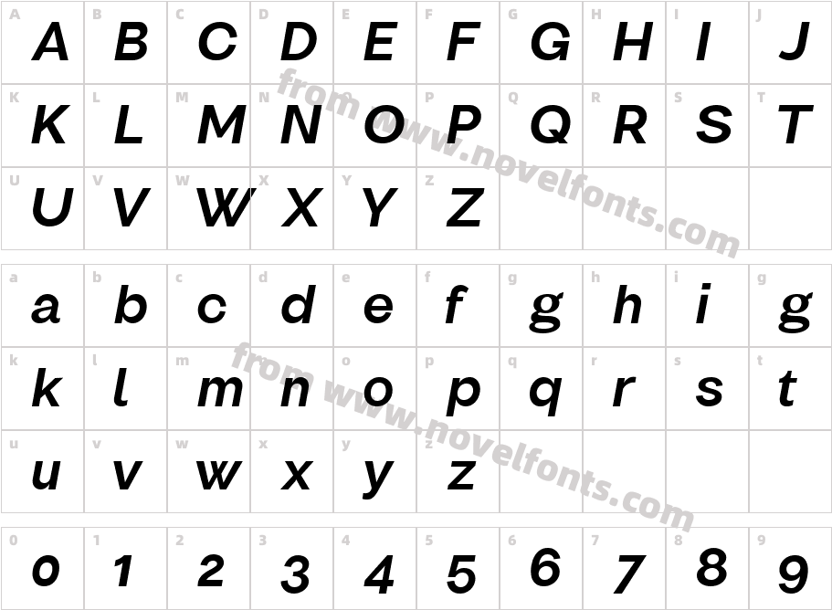 Clinton Bold ItalicCharacter Map