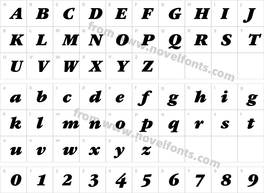 GaramondITCBQ-UltraItalicCharacter Map