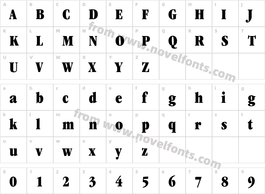 GaramondITCbyBT-UltraCondensedCharacter Map