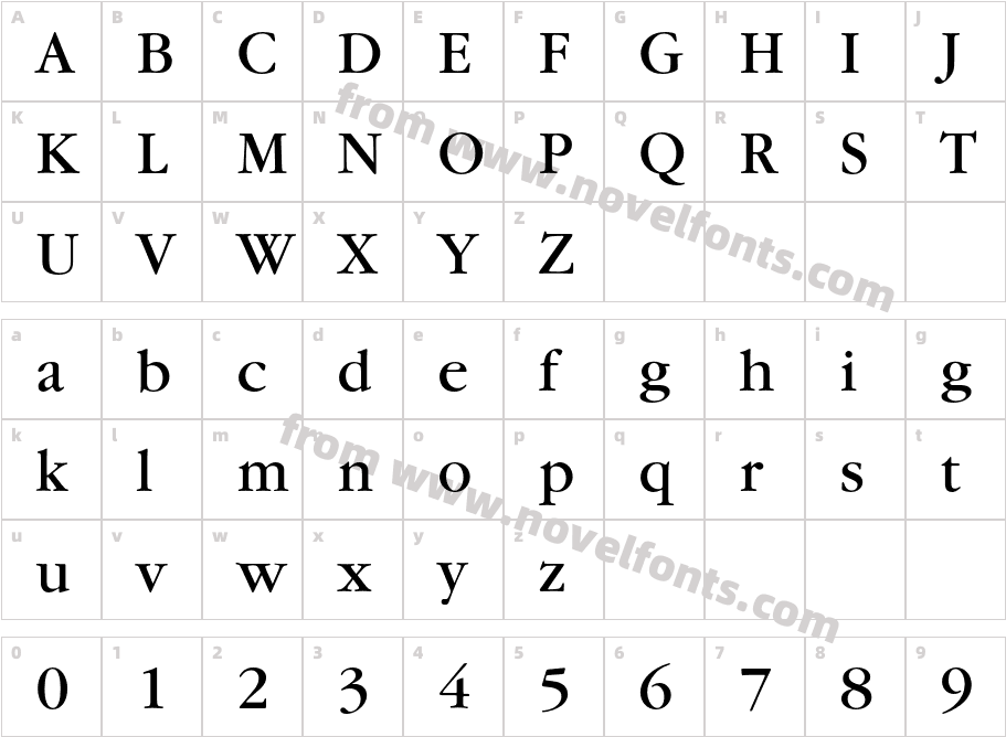 GaramondItcT-BookCharacter Map