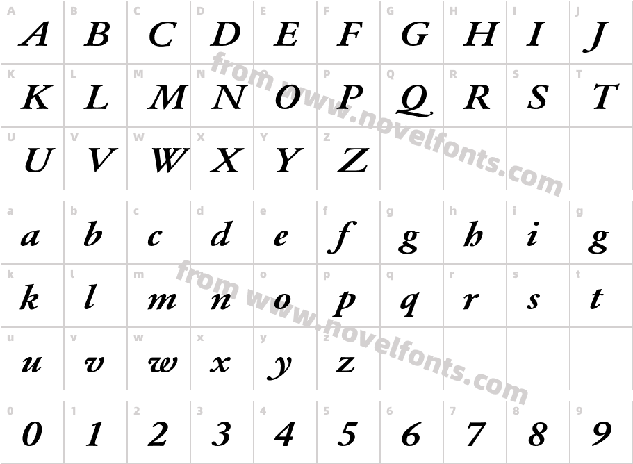 GaramondMediu 4Character Map