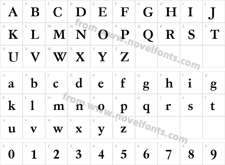 GaramondNo4CyrTCY-MediCharacter Map