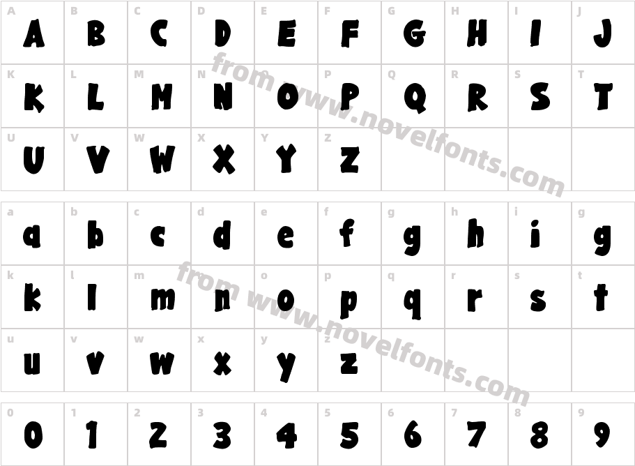 GargleRg-BoldCharacter Map