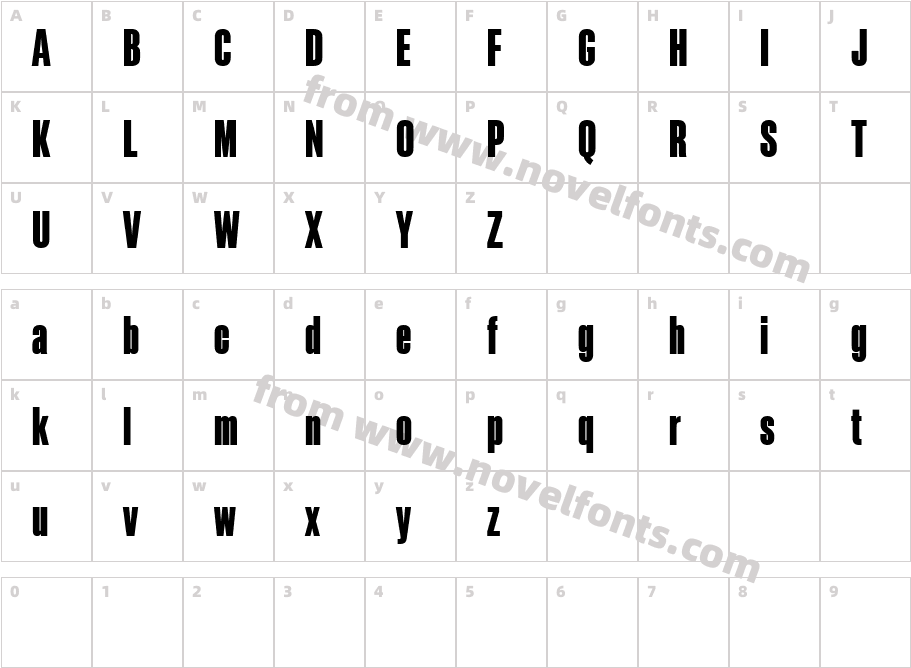 Garmint Free BoldCharacter Map