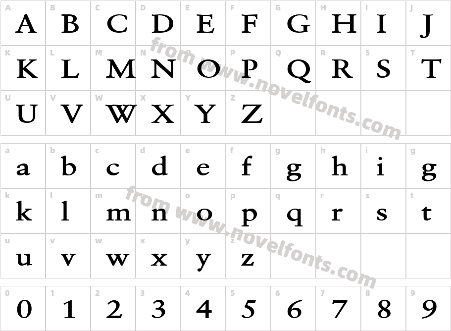 Garrick Wide BoldCharacter Map