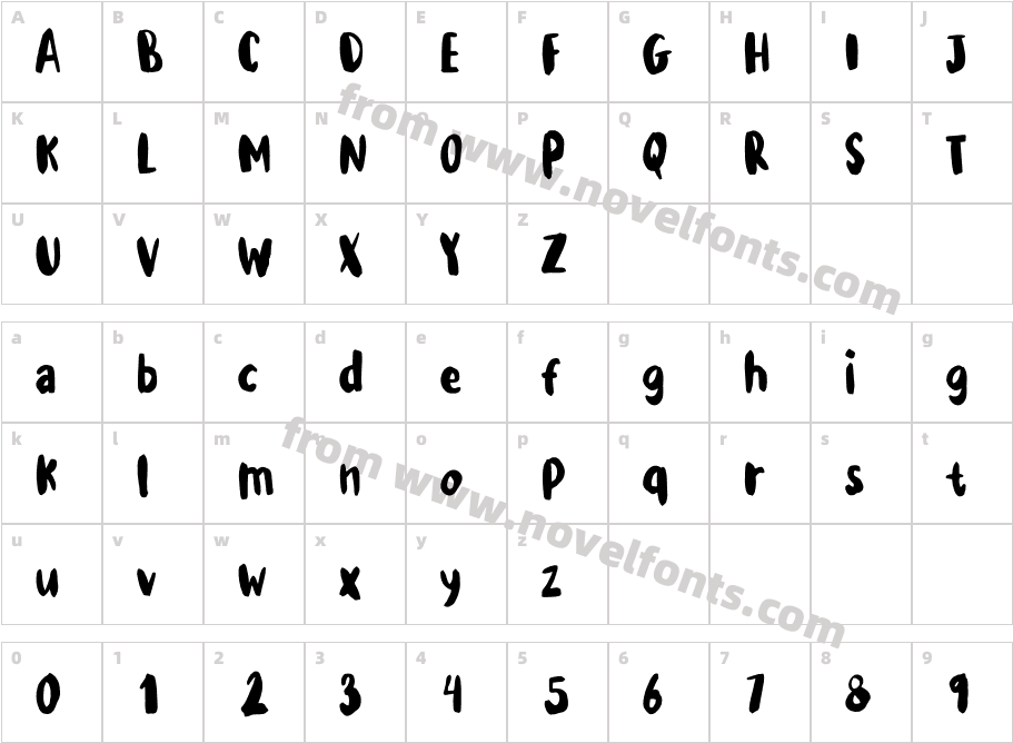 GartawatiRegularCharacter Map