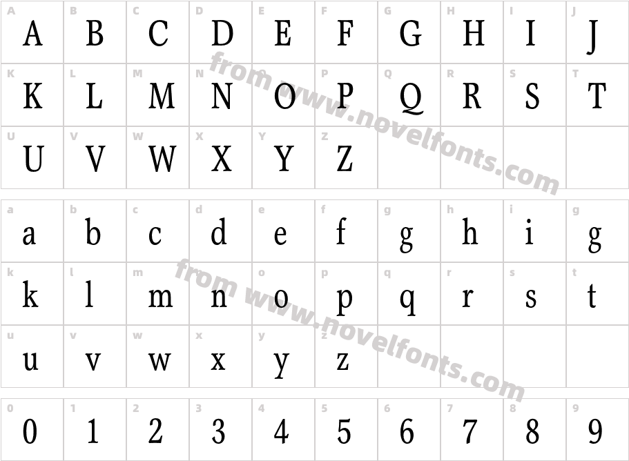 GarthGraphic-CondensedCharacter Map