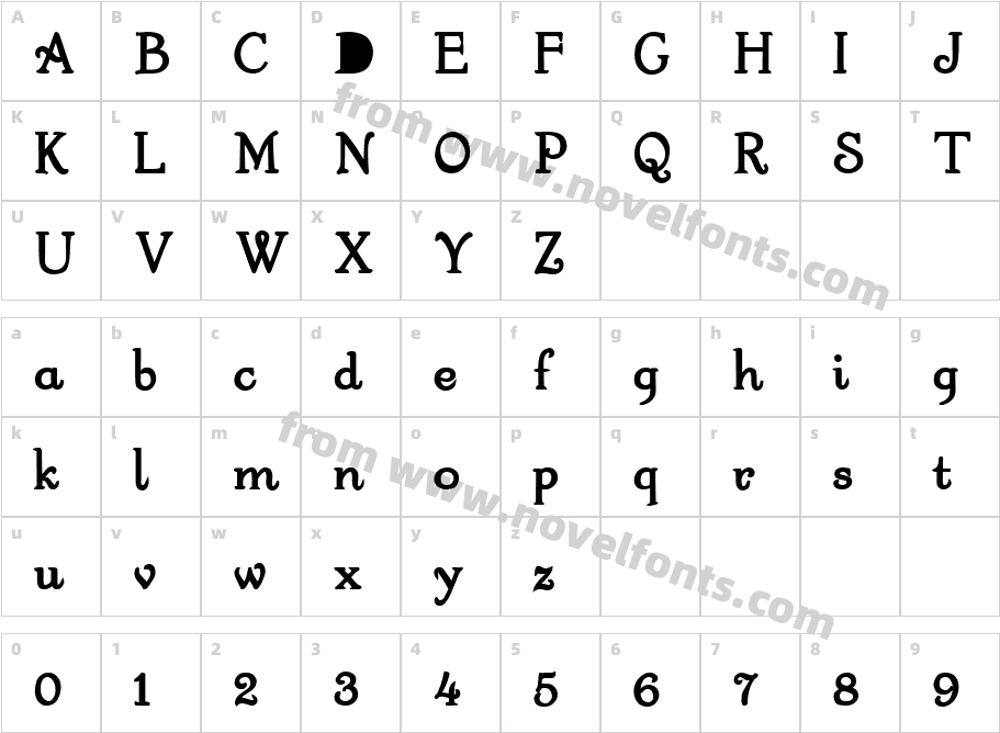 Garton RegularCharacter Map