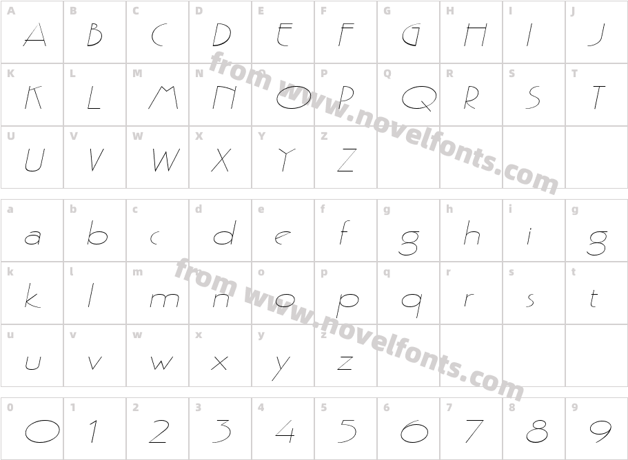 Gaston Extended ItalicCharacter Map