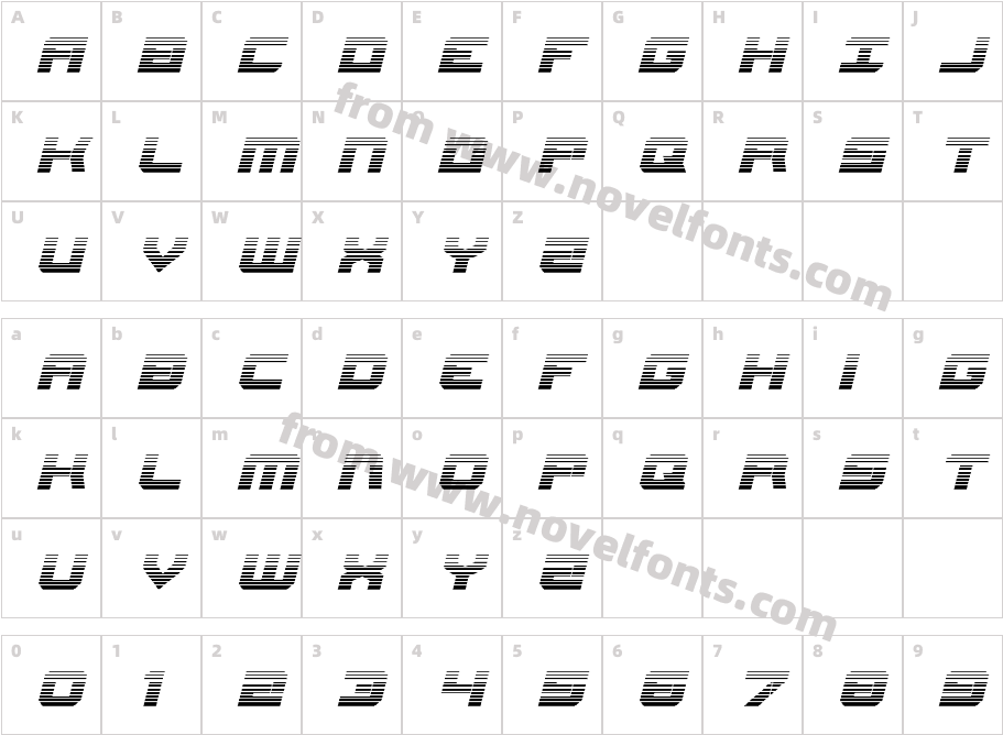 Gearhead Scanlines ItalicCharacter Map