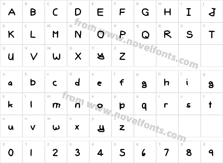 Gee WP Handwriting RegularCharacter Map