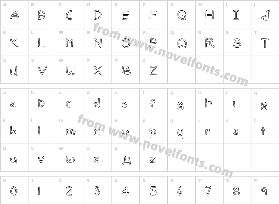 Gee_WP_Handwriting_2016_Outli BookCharacter Map