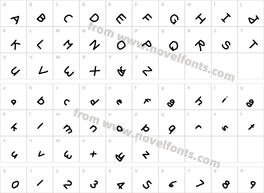 Gee_WP_Handwriting_2016_Skew BookCharacter Map