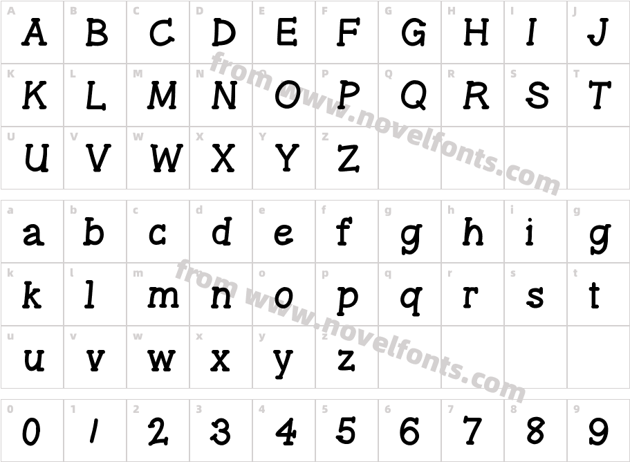 GelPenSerifCharacter Map