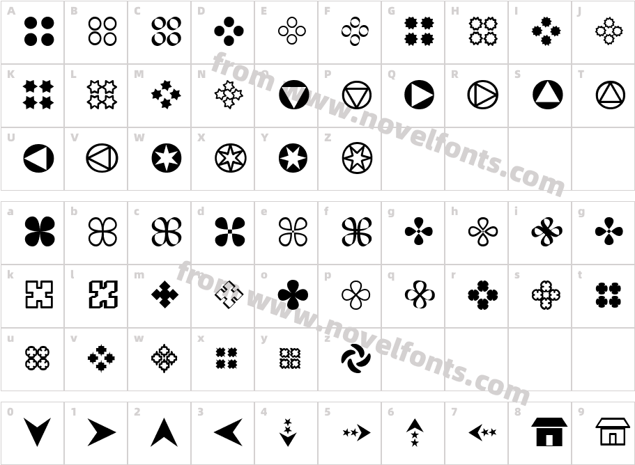 Gembats 1Character Map