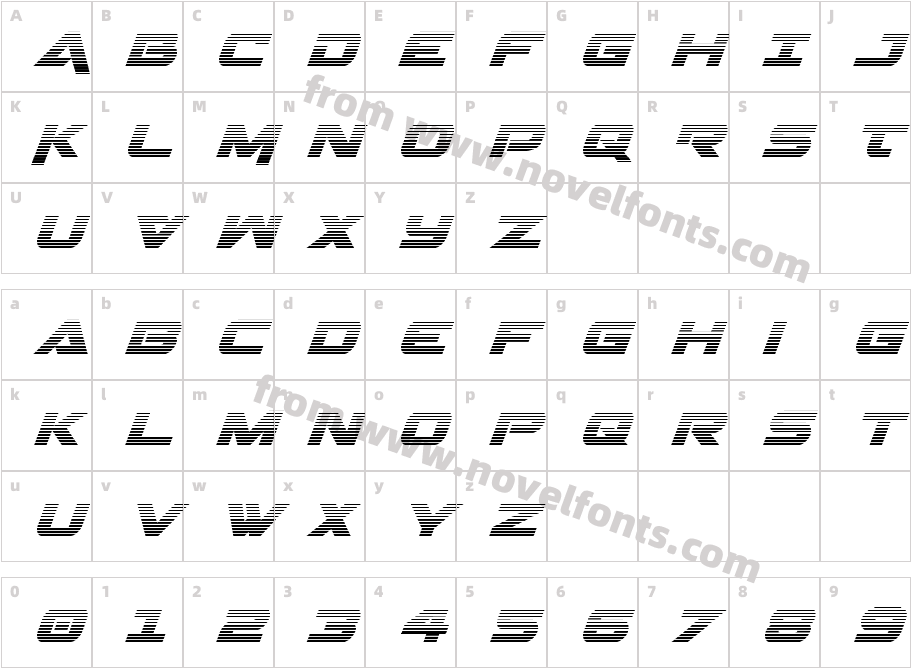 Gemina Gradient ItalicCharacter Map