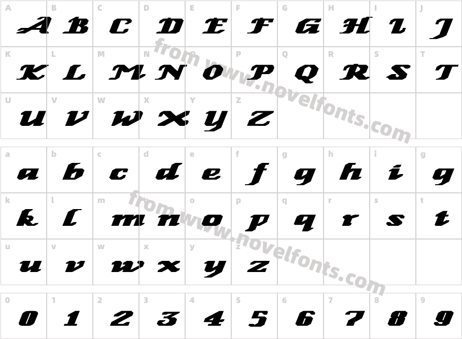 GenoaItalic Ex BoldCharacter Map