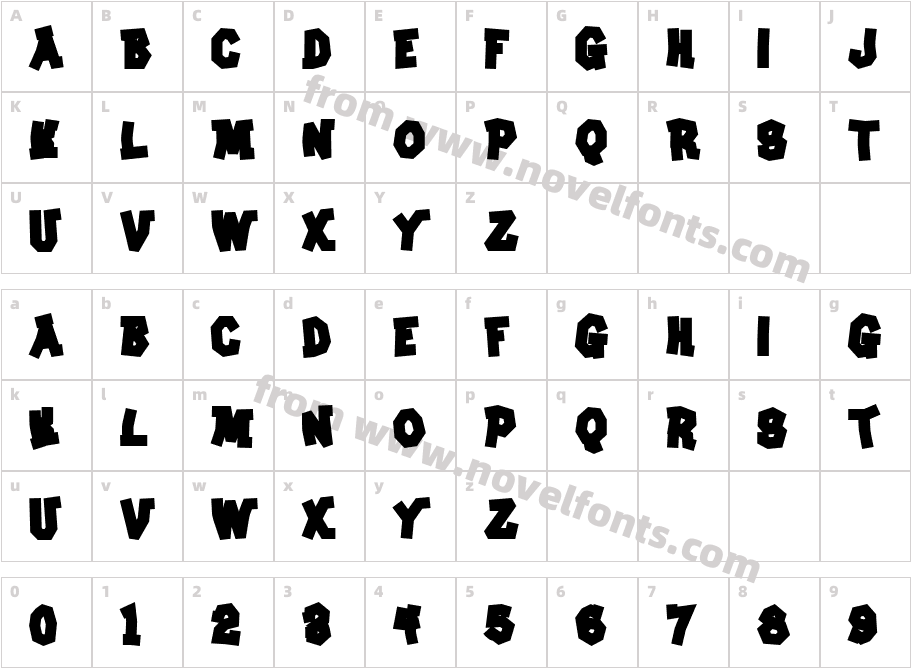 Clunker AOE BoldCharacter Map