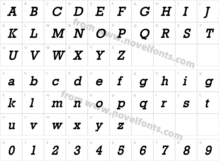 Geo 986 Bold ItalicCharacter Map