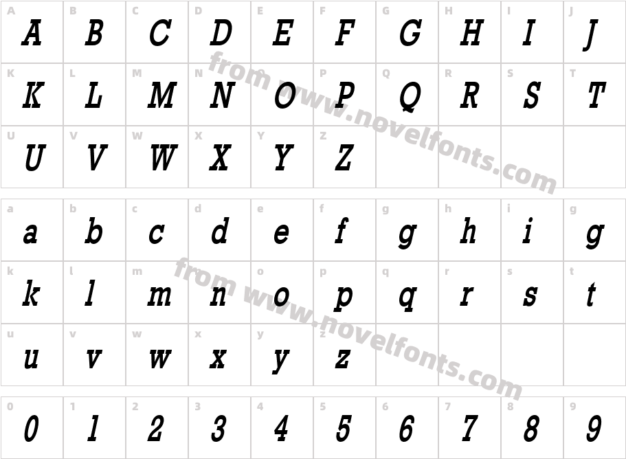 Geo 986 Thin Bold ItalicCharacter Map